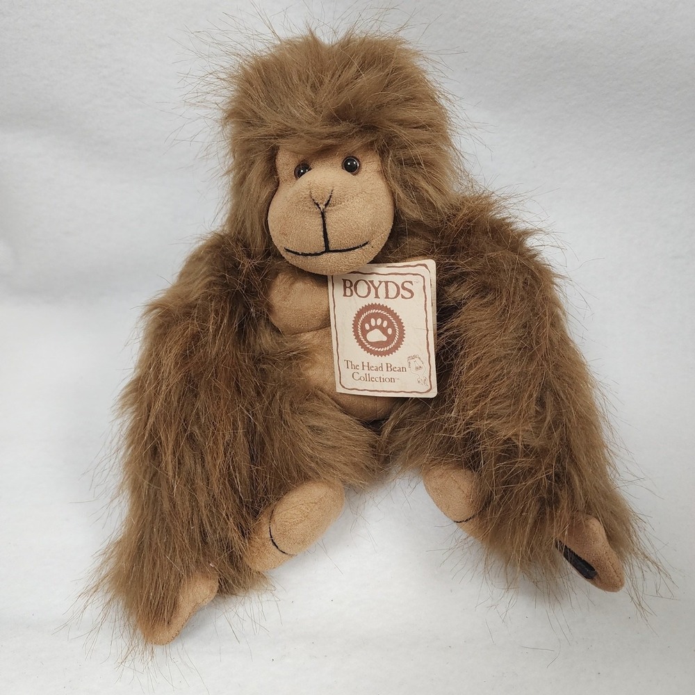 Boyds Bears Head Bean Collection Ollie Orangutan Monkey Plush Toy Stuffed Animal